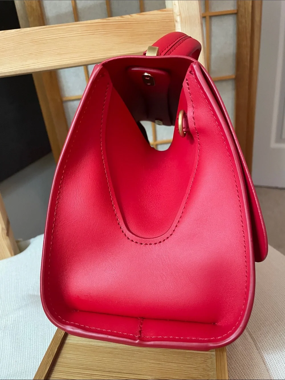 ZAC Zac Posen Eartha Top Handle Leather Crossbody Handbag in Bright Red